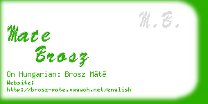 mate brosz business card