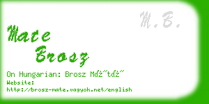 mate brosz business card